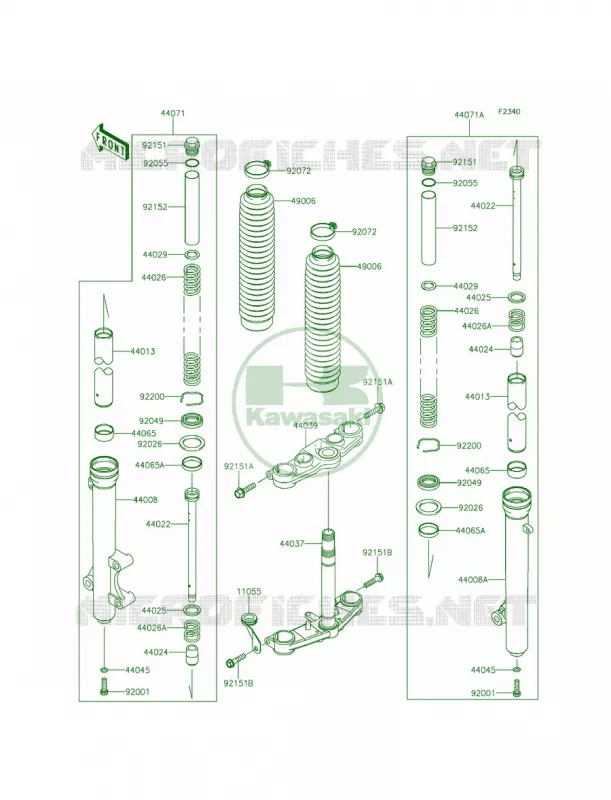 Front Fork Kawasaki MOTOS 140 2014 KLX140L  KLX140BEF