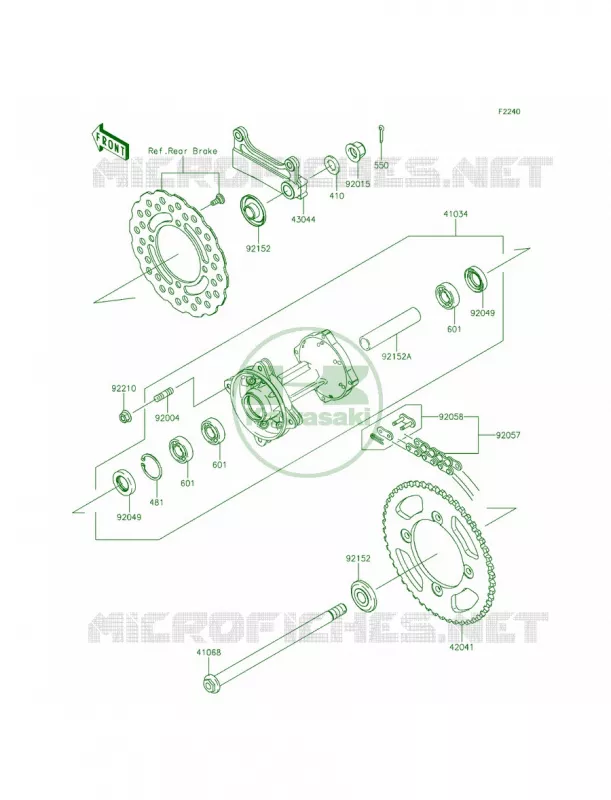 Rear Hub Kawasaki MOTOS 140 2014 KLX140L  KLX140BEF