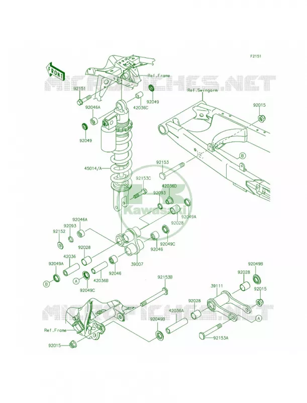 SuspensionShock Absorber Kawasaki MOTOS 140 2014 KLX140L  KLX140BEF
