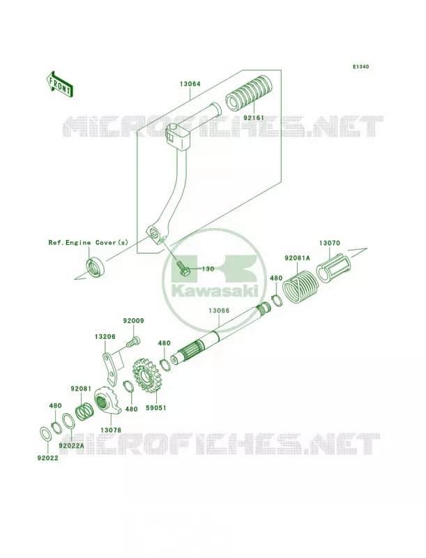 Kickstarter Mechanism Kawasaki MOTOS 110 2008 KLX110  KLX110A8F