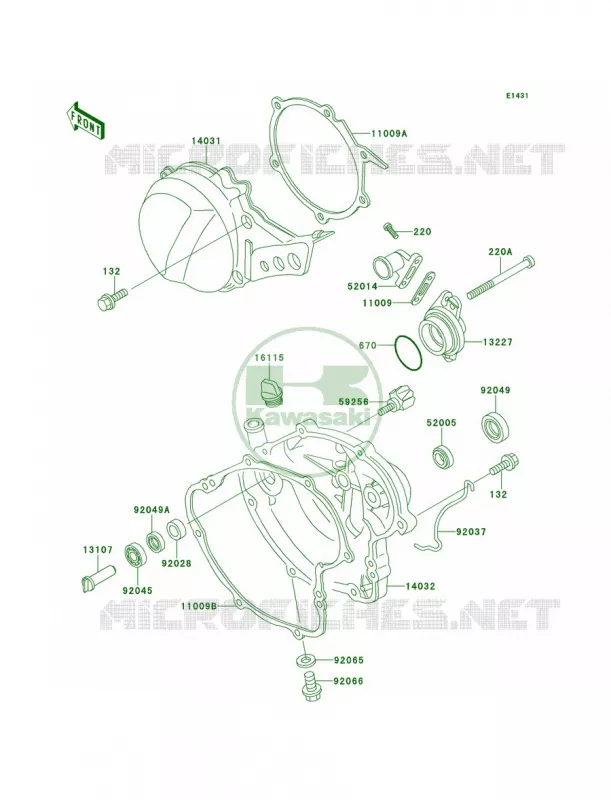 Engine Cover Kawasaki MOTOS 60 1991 KX60  KX60-B7