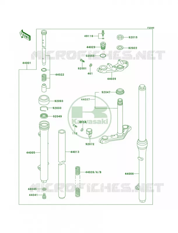 Front Fork Kawasaki MOTOS 60 1991 KX60  KX60-B7