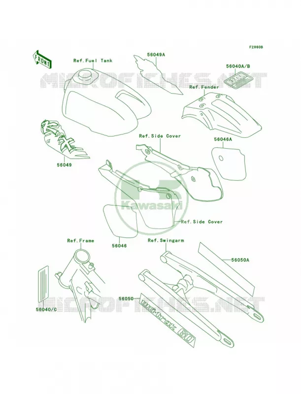 LabelKX60-B8 Kawasaki MOTOS 60 1991 KX60  KX60-B7