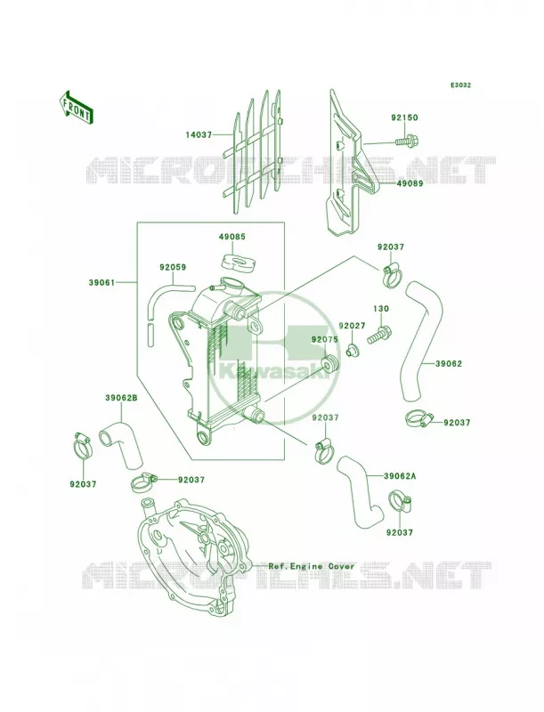 Radiator Kawasaki MOTOS 60 1991 KX60  KX60-B7