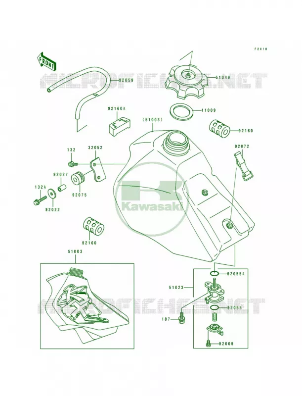 Fuel Tank Kawasaki MOTOS 80 1991 KX80  KX80-R1