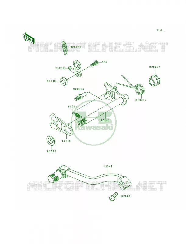 Gear Change Mechanism Kawasaki MOTOS 80 1991 KX80  KX80-R1