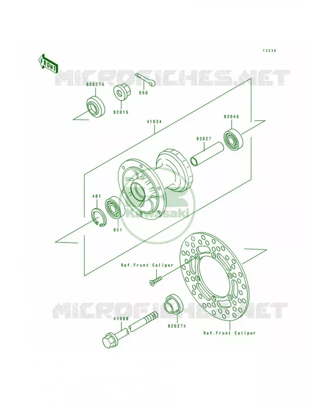 Front Hub Kawasaki MOTOS 80 1991 KX80 Big Wheels  KX80-T1