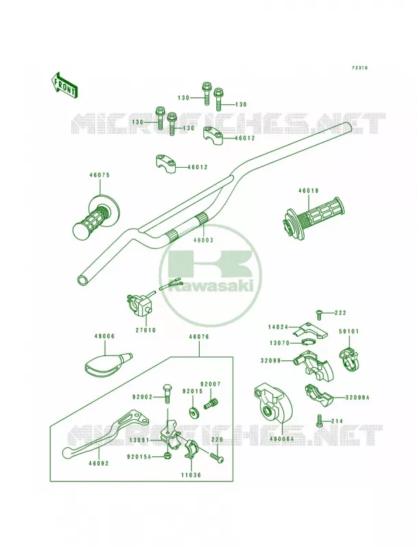 Handlebar Kawasaki MOTOS 80 1991 KX80 Big Wheels  KX80-T1