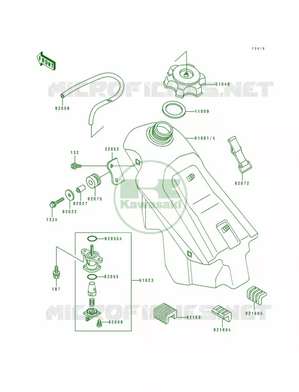 Fuel Tank Kawasaki MOTOS 250 1990 KX250  KX250-H1