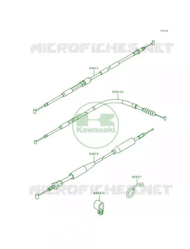 Cable Kawasaki MOTOS 500 1990 KX500  KX500-E2