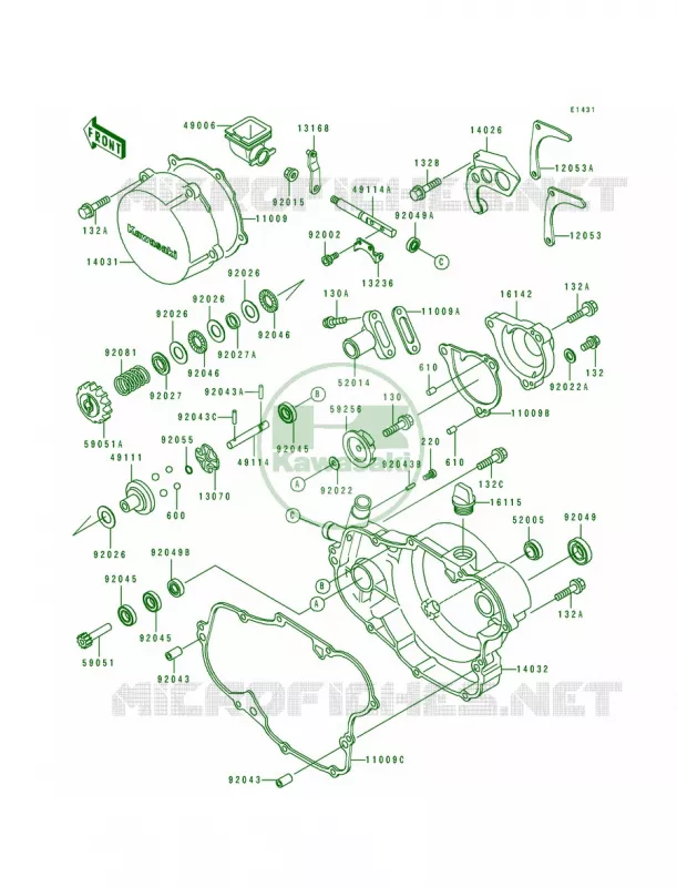 Engine Cover Kawasaki MOTOS 500 1990 KX500  KX500-E2