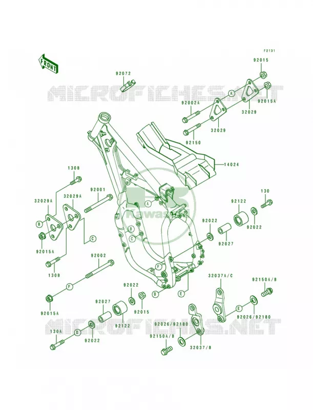 Frame Fitting Kawasaki MOTOS 500 1990 KX500  KX500-E2