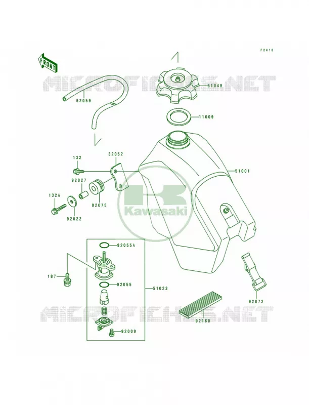 Fuel Tank Kawasaki MOTOS 500 1990 KX500  KX500-E2