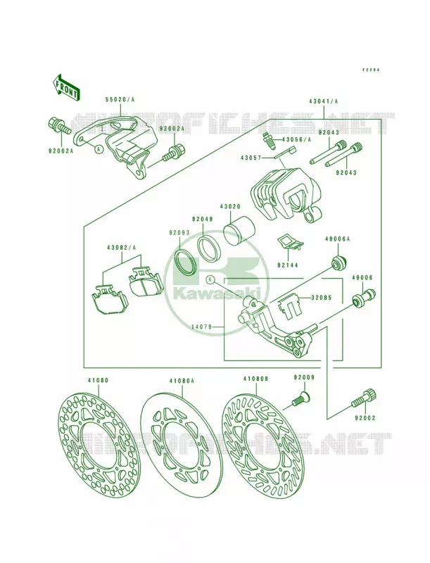 Rear Caliper Kawasaki MOTOS 500 1990 KX500  KX500-E2