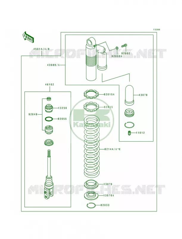 Shock Absorber Kawasaki MOTOS 500 1990 KX500  KX500-E2