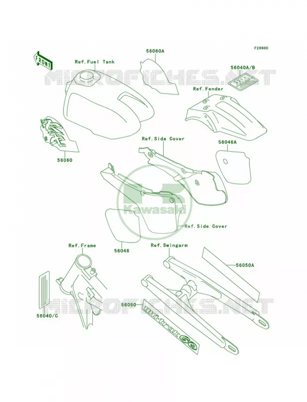 LabelKX60-B9 Kawasaki MOTOS 60 1990 KX60  KX60-B6