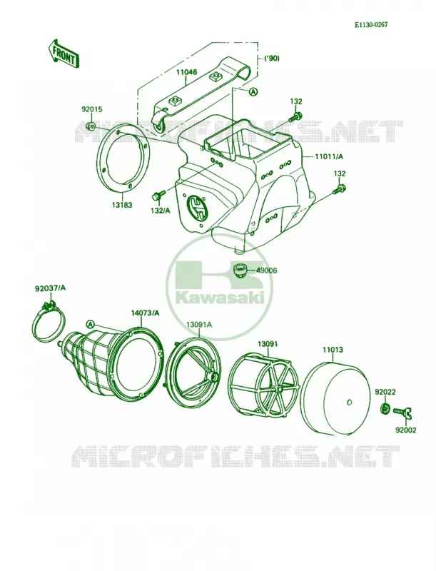 Air Cleaner Kawasaki MOTOS 80 1990 KX80  KX80-L3