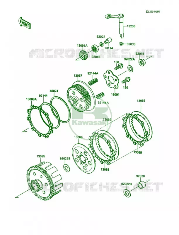 Clutch Kawasaki MOTOS 80 1990 KX80  KX80-L3