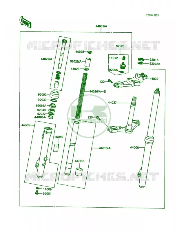 Front ForkL2N2 Kawasaki MOTOS 80 1990 KX80  KX80-L3