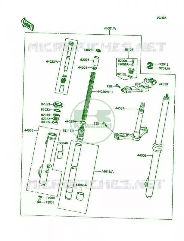 Front ForkL3N3 Kawasaki MOTOS 80 1990 KX80  KX80-L3