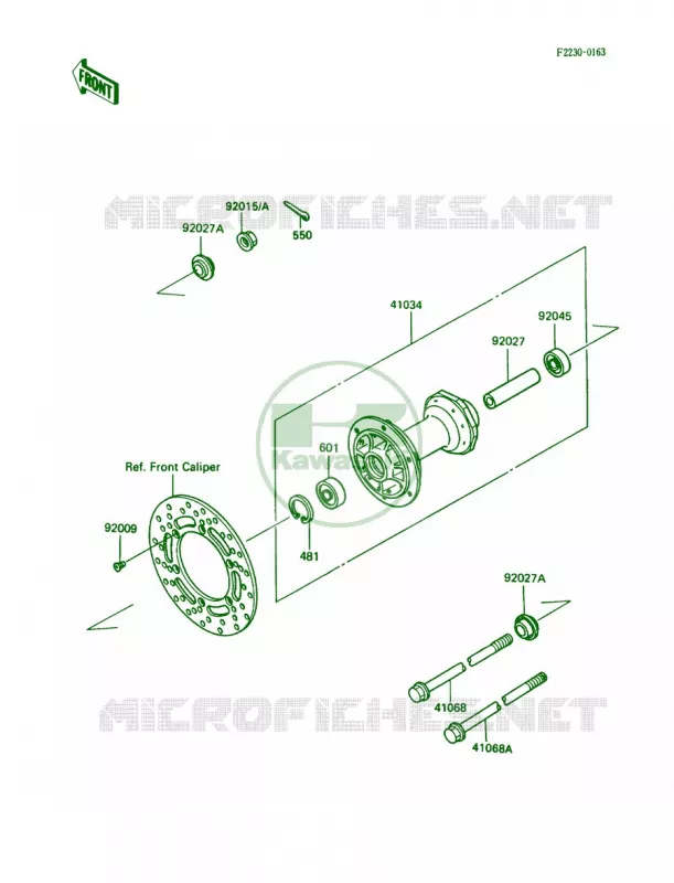 Front Hub Kawasaki MOTOS 80 1990 KX80  KX80-L3