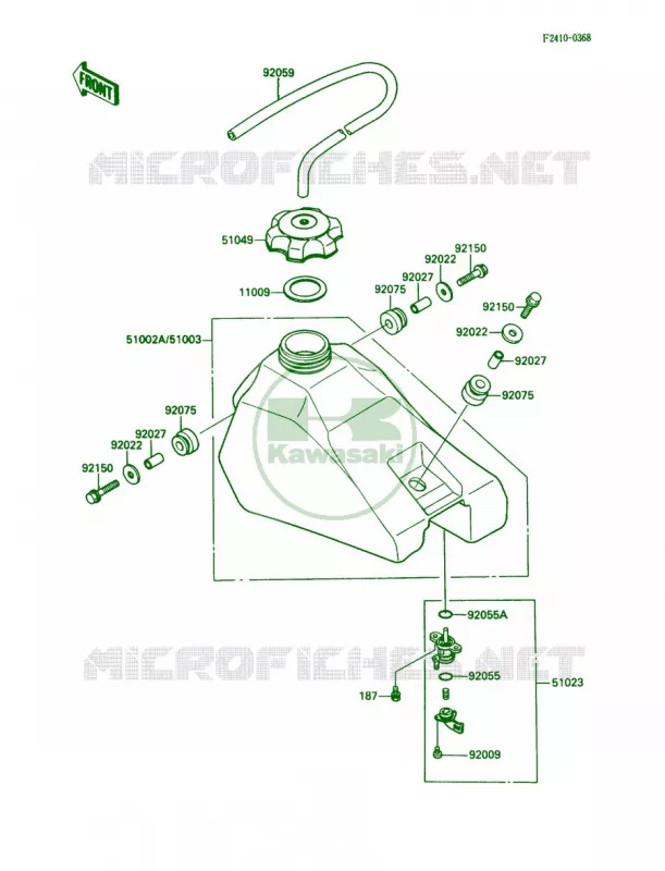 Fuel Tank Kawasaki MOTOS 80 1990 KX80  KX80-L3