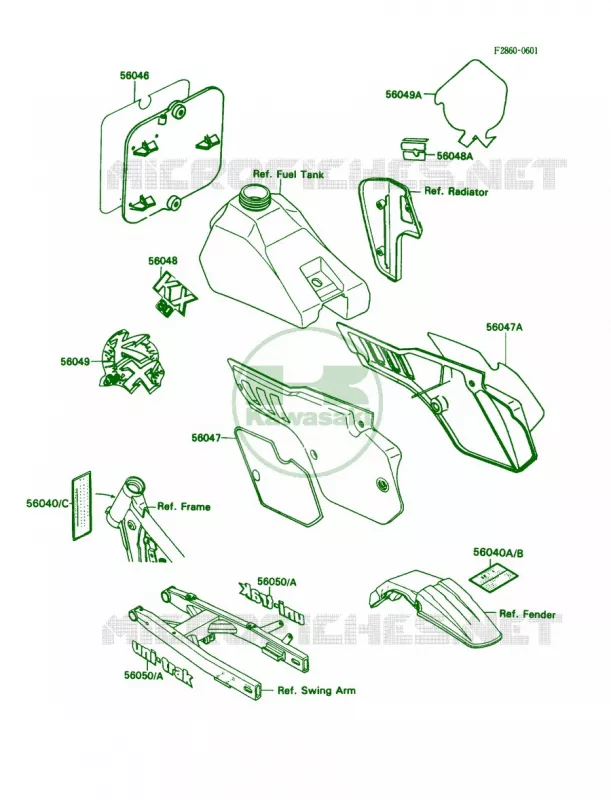 Labels Kawasaki MOTOS 80 1990 KX80  KX80-L3