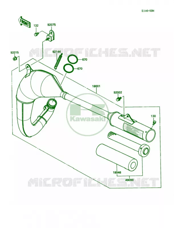 Mufflers Kawasaki MOTOS 80 1990 KX80  KX80-L3