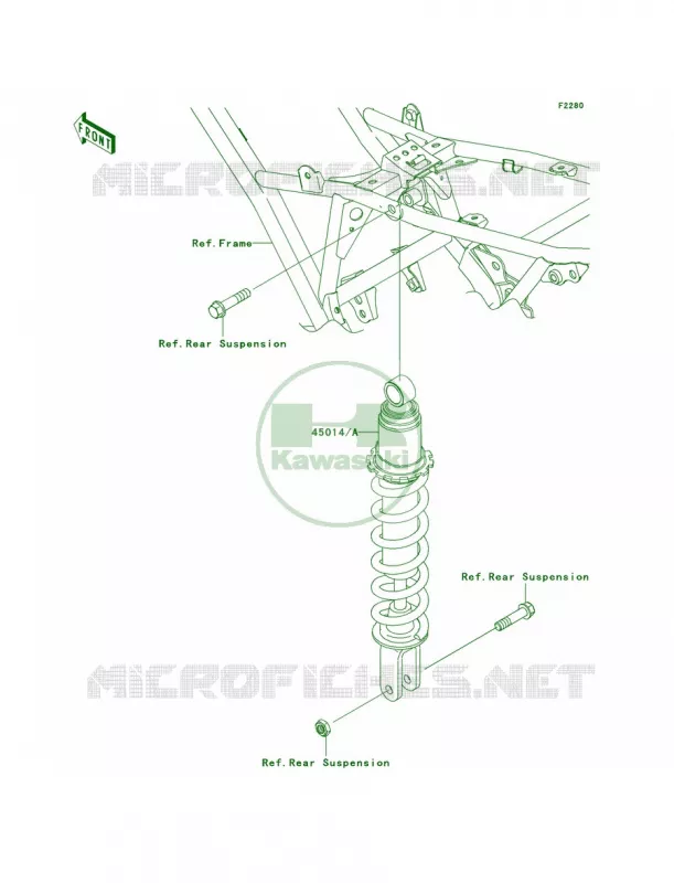Shock Absorbers Kawasaki MOTOS 140 2008 KLX140  KLX140A8F