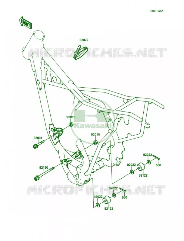 Frame Fittings Kawasaki MOTOS 80 1990 KX80 Big Wheels  KX80-N3
