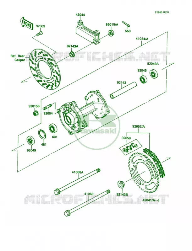 Rear Hub Kawasaki MOTOS 80 1990 KX80 Big Wheels  KX80-N3