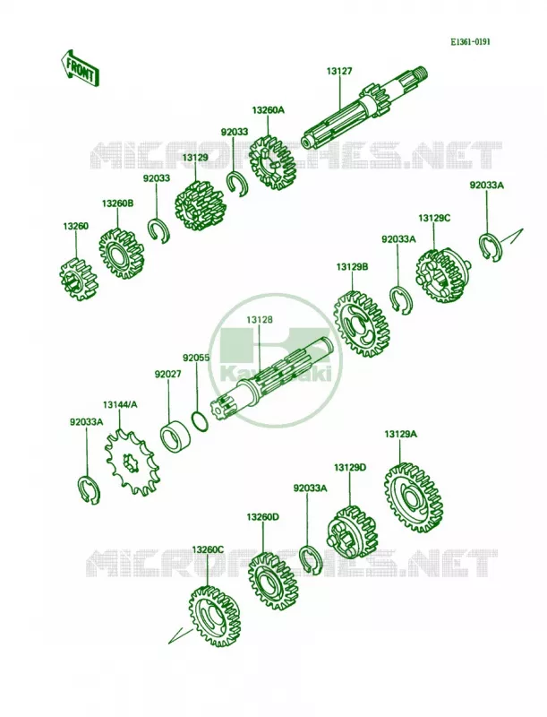 Transmission Kawasaki MOTOS 80 1990 KX80 Big Wheels  KX80-N3