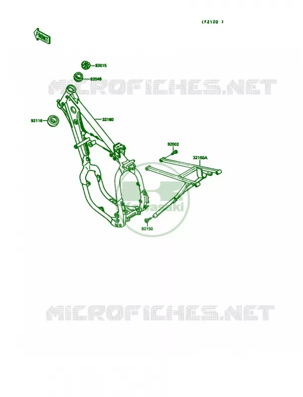 Frame Kawasaki MOTOS 125 1989 KX125  KX125-G1