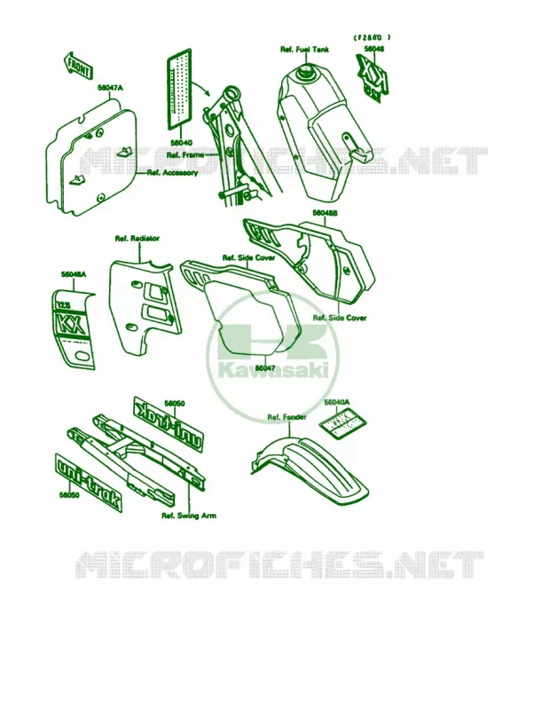 Labels Kawasaki MOTOS 125 1989 KX125  KX125-G1