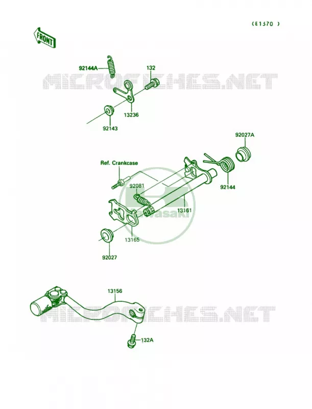 Gear Change Mechanism Kawasaki MOTOS 250 1989 KX250  KX250-G1