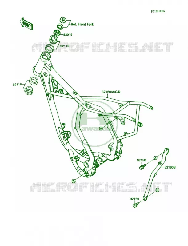 Frame Kawasaki MOTOS 80 1989 KX80  KX80-L2