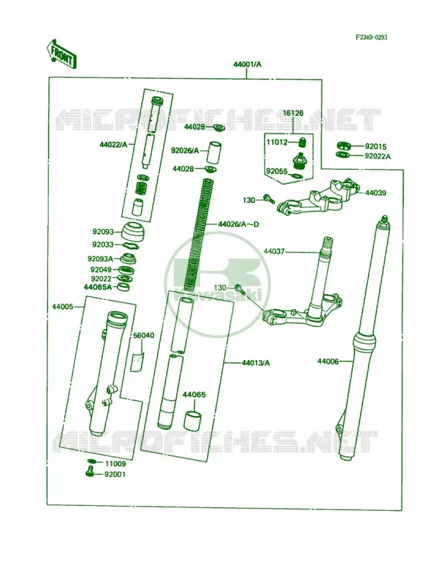 Front ForkL2N2 Kawasaki MOTOS 80 1989 KX80 Big Wheels  KX80-N2