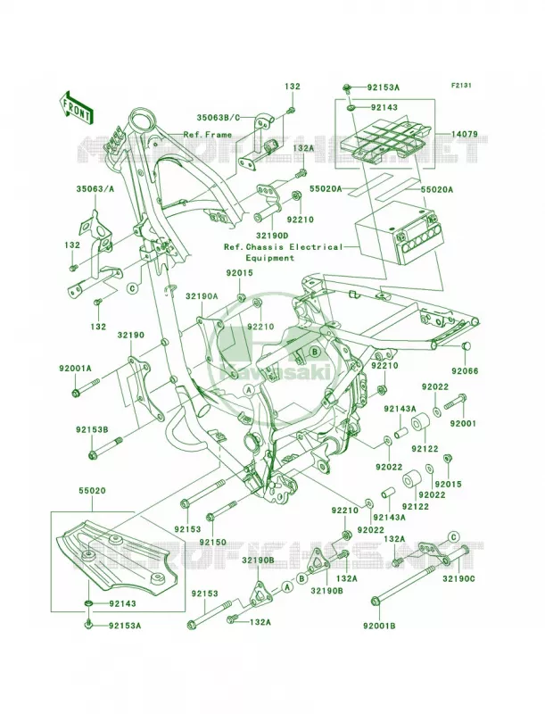 Frame Fittings Kawasaki MOTOS 140 2008 KLX140L  KLX140B8F