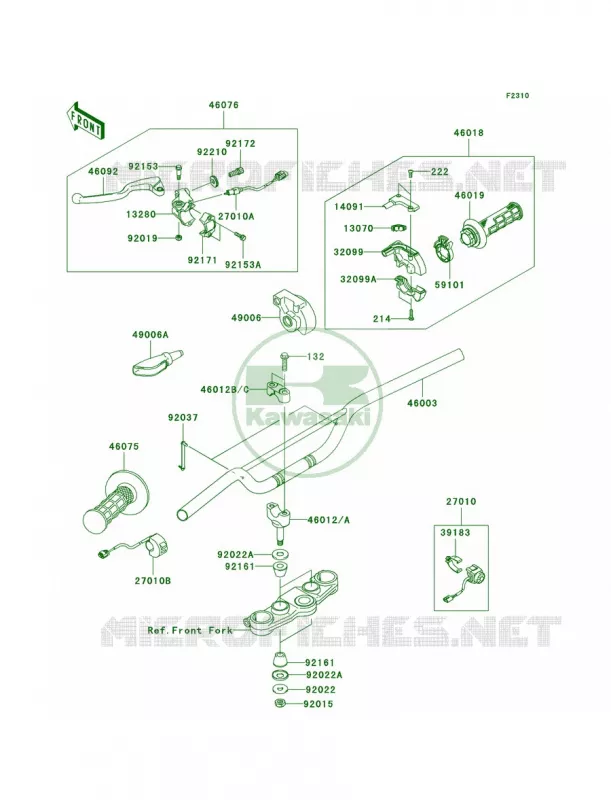 HandlebarB8F-BAF Kawasaki MOTOS 140 2008 KLX140L  KLX140B8F