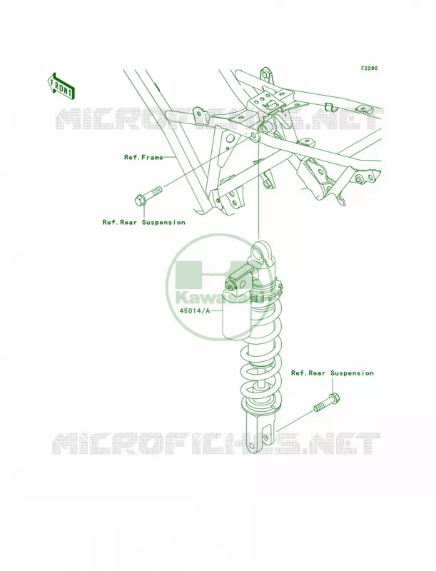 Shock Absorbers Kawasaki MOTOS 140 2008 KLX140L  KLX140B8F