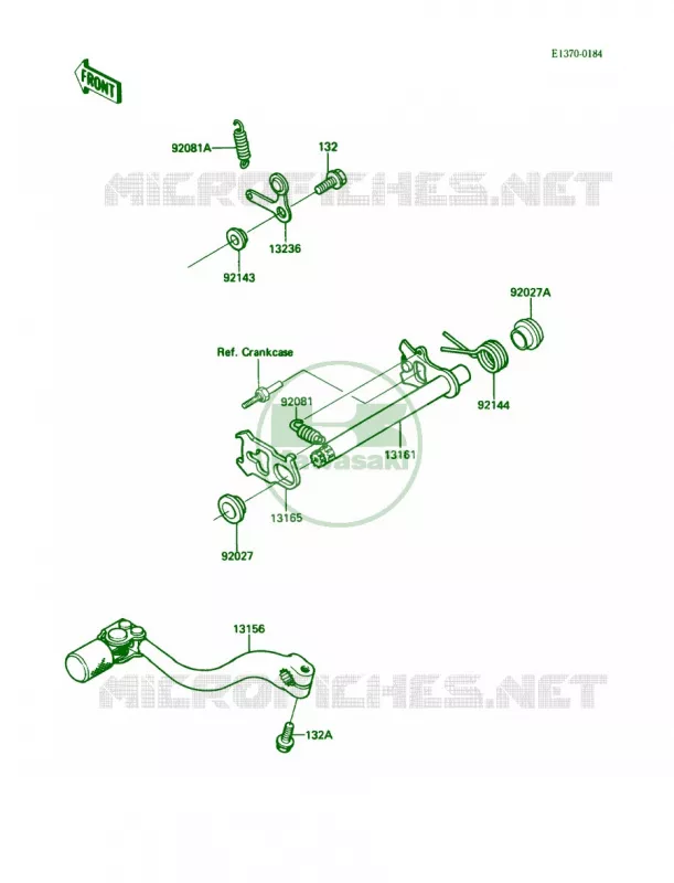Gear Change Mechanism Kawasaki MOTOS 250 1988 KX250  KX250-F1