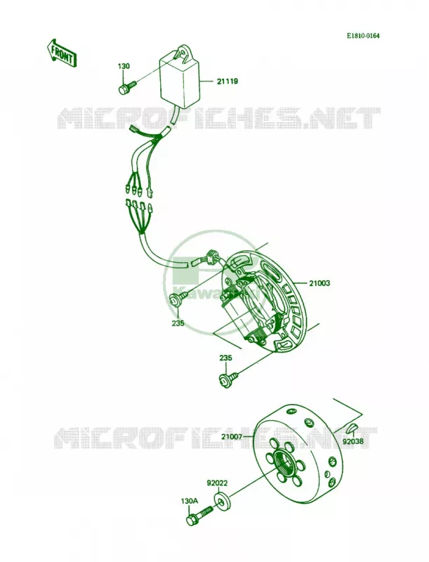 Generator Kawasaki MOTOS 250 1988 KX250  KX250-F1