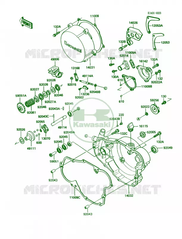 Engine Covers Kawasaki MOTOS 500 1988 KX500  KX500-D1