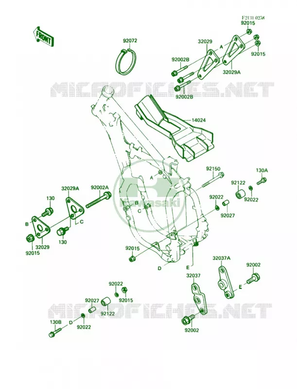 Frame Fittings Kawasaki MOTOS 500 1988 KX500  KX500-D1