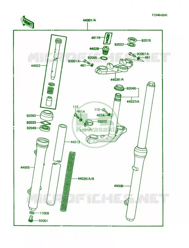 Front Fork Kawasaki MOTOS 60 1988 KX60  KX60-B4
