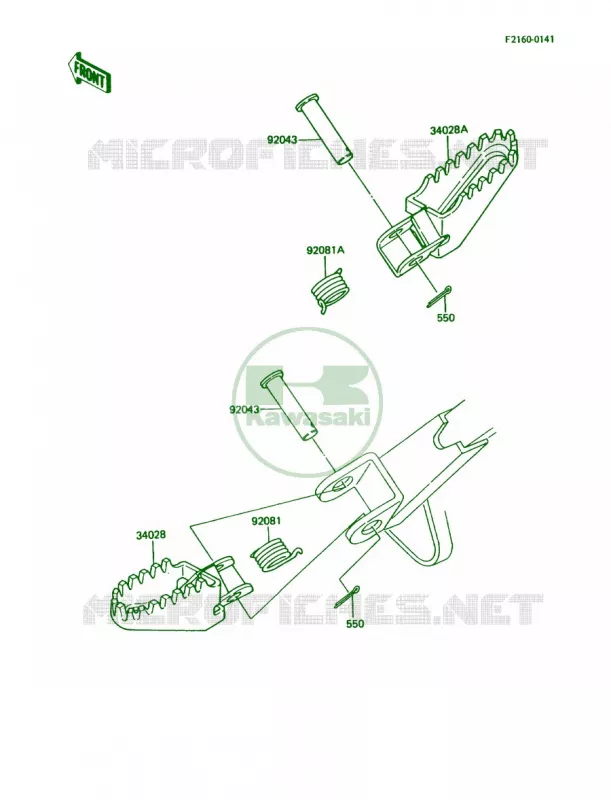 Footrests Kawasaki MOTOS 80 1988 KX80  KX80-L1