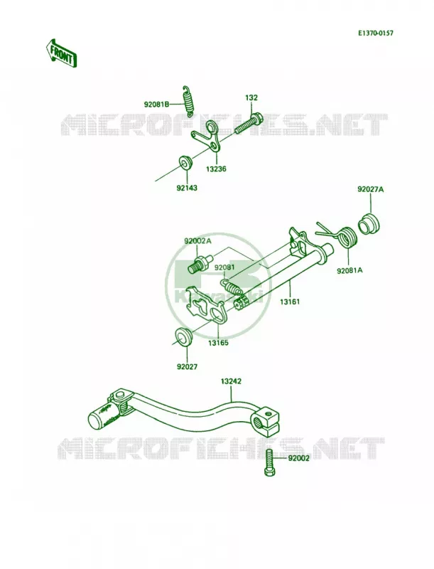 Gear Change Mechanism Kawasaki MOTOS 80 1988 KX80  KX80-L1