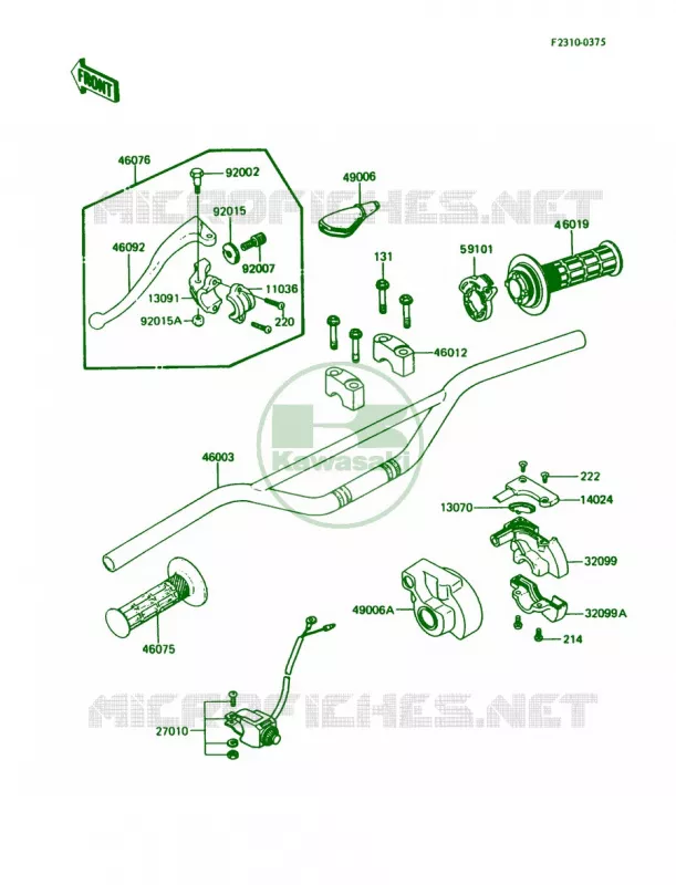 Handlebar Kawasaki MOTOS 80 1988 KX80  KX80-L1