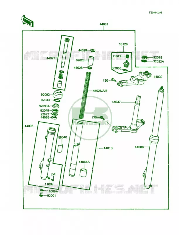 Front Fork Kawasaki MOTOS 80 1988 KX80 Big Wheels  KX80-N1