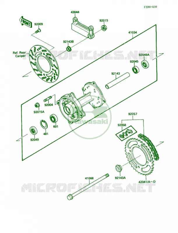 Rear Hub Kawasaki MOTOS 80 1988 KX80 Big Wheels  KX80-N1